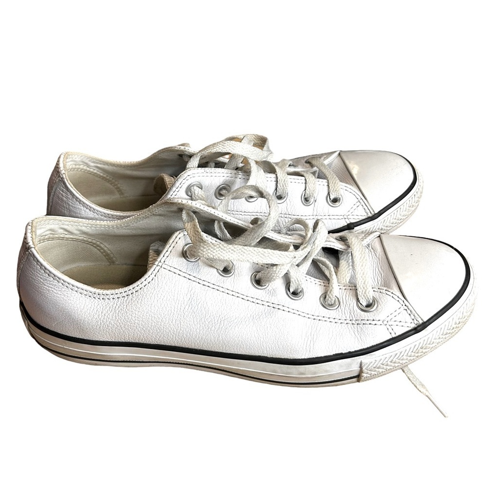 Converse white leather low tops